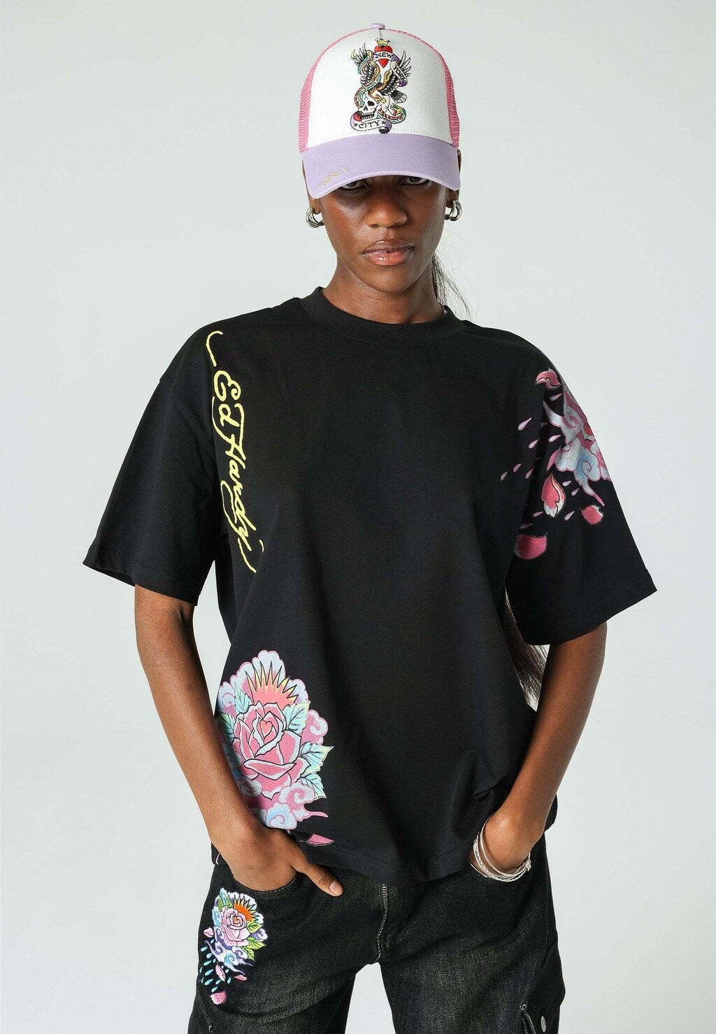 

Футболка с принтом Ed Hardy, черный