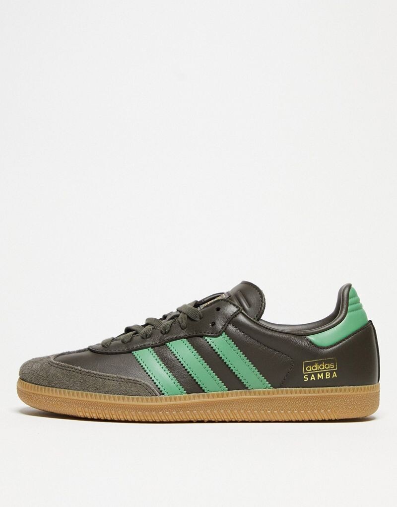 

Темно-оливковые и зеленые кроссовки adidas Samba