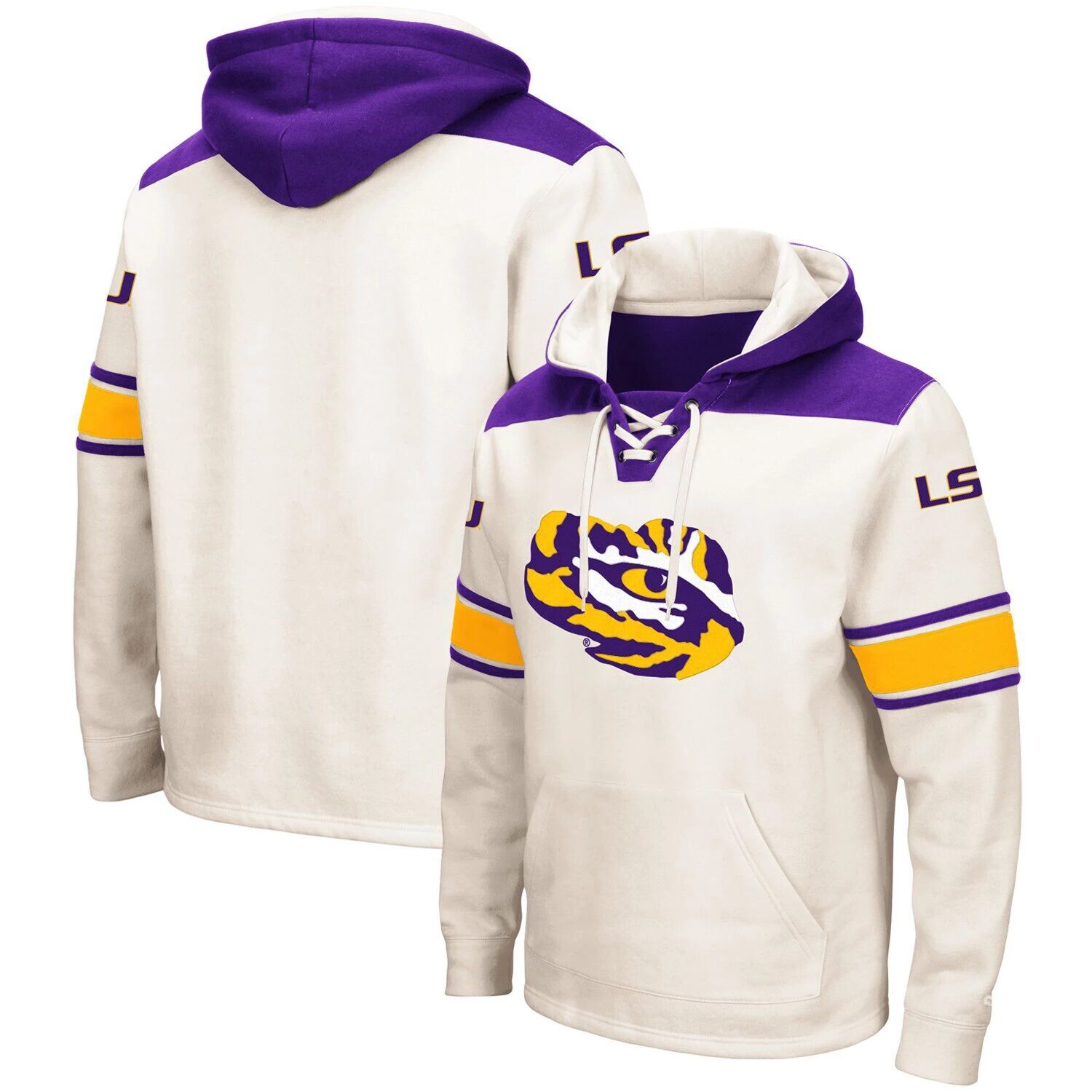 

Мужская кремовая толстовка на шнуровке LSU Tigers 2.0 Colosseum, Бежевый