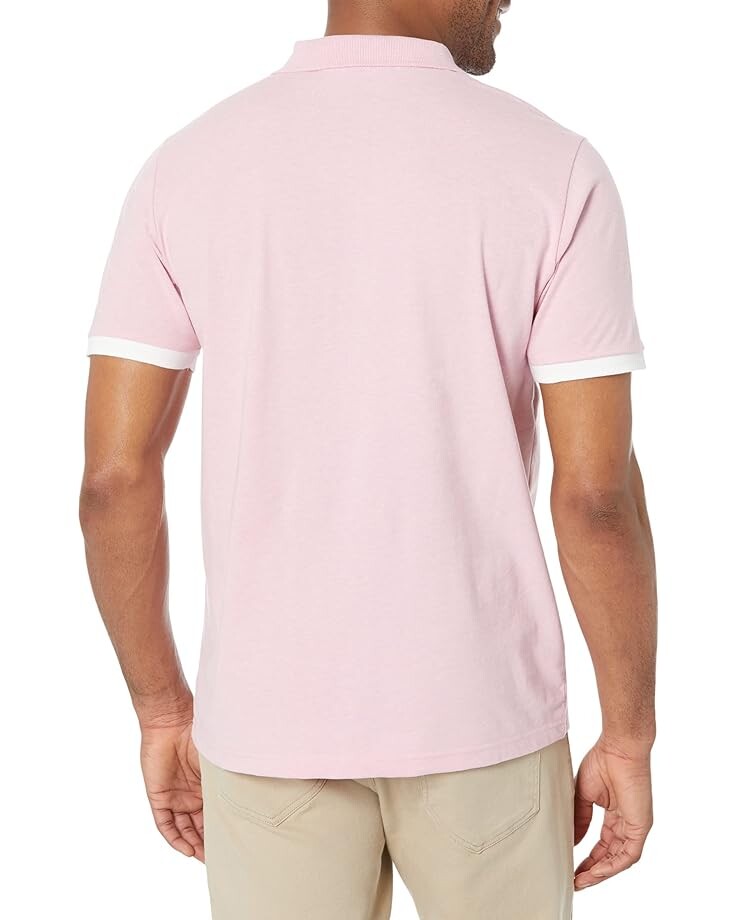 

Рубашка U.S. POLO ASSN. Thin Chest Stripe Sleeve Cuff Knit Shirt, цвет Pink Sunset Heather
