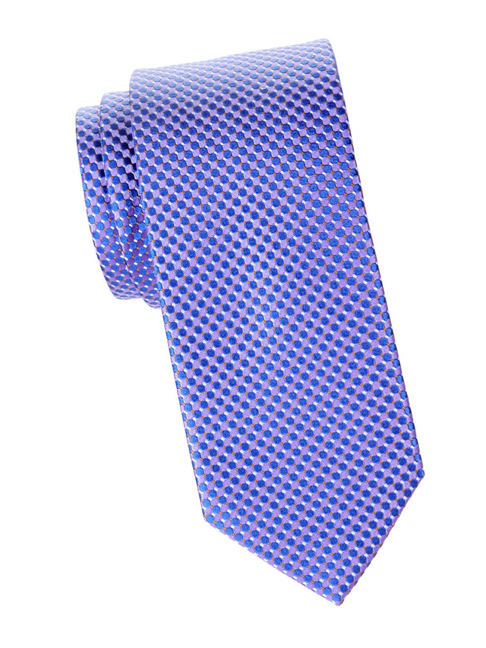 Шелковый галстук с мелкими кругами Eton, фиолетовый