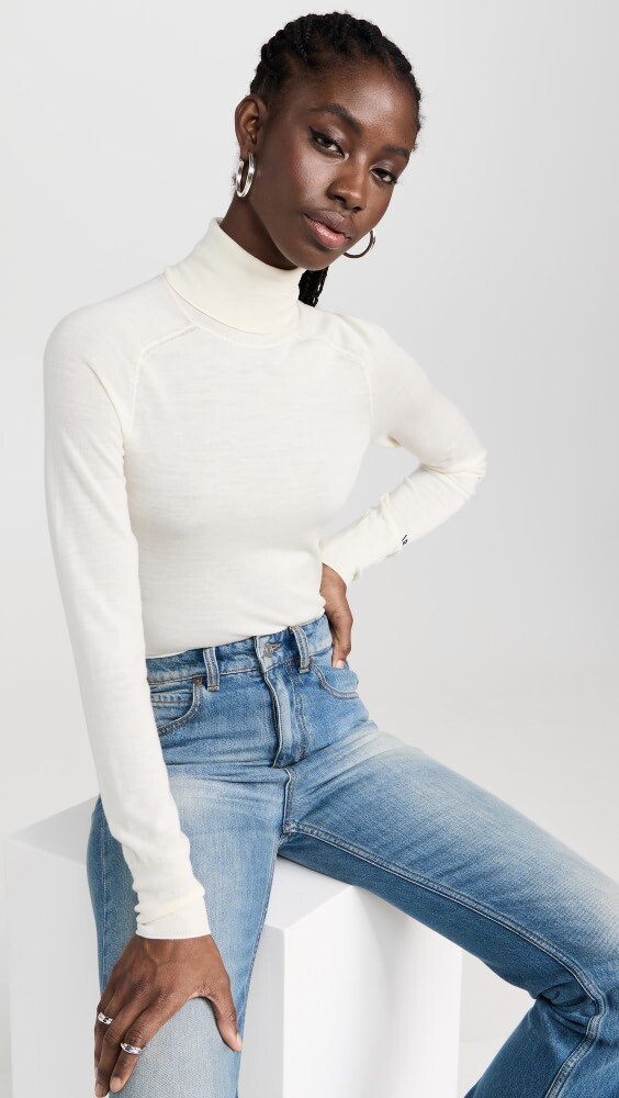 

Боди Victoria Beckham Polo Neck, кремовый