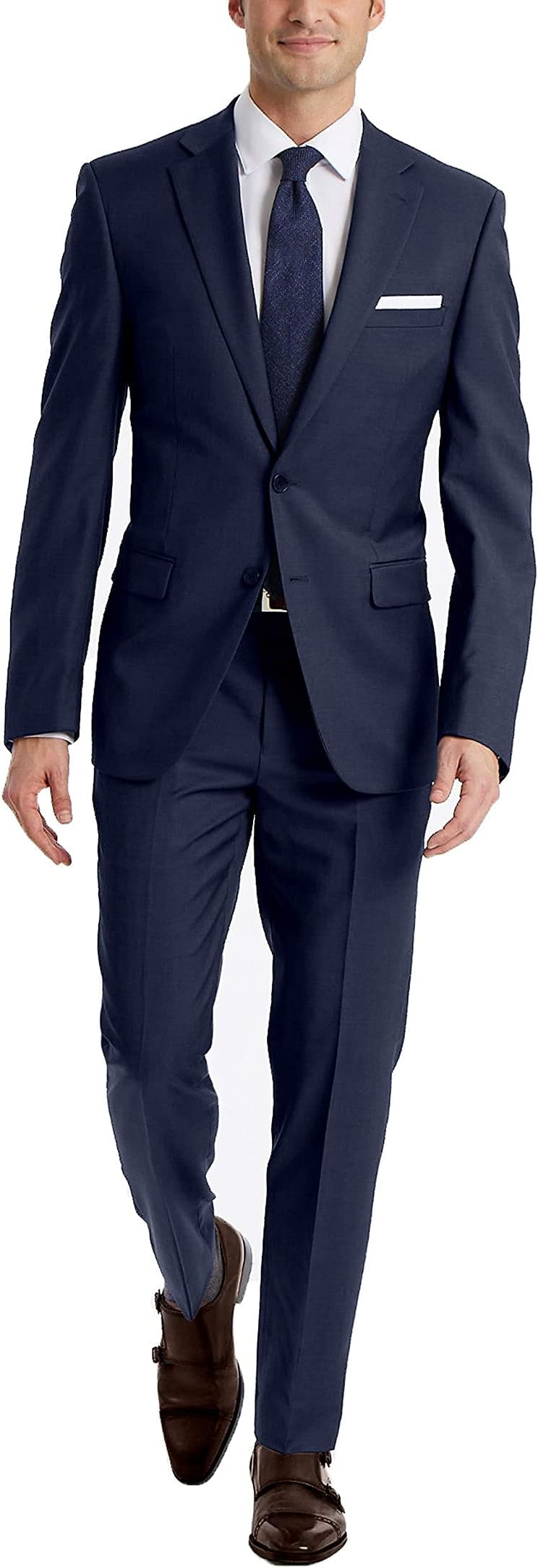 Мужские классические брюки узкого кроя Calvin Klein, цвет Solid Medium Blue