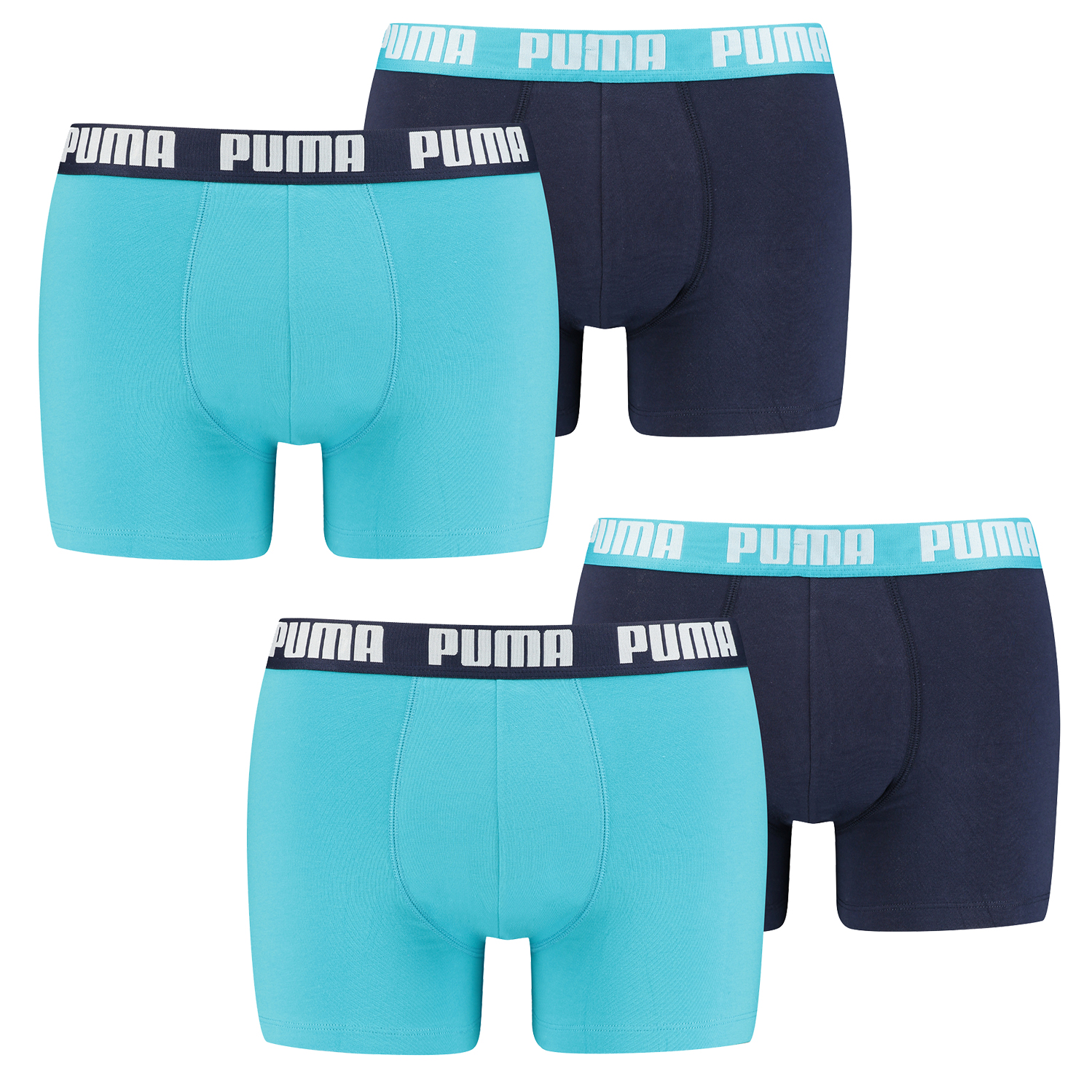 цена Боксеры Puma Boxershorts PUMA BASIC BOXER 4P, цвет 796 - Aqua / Blue