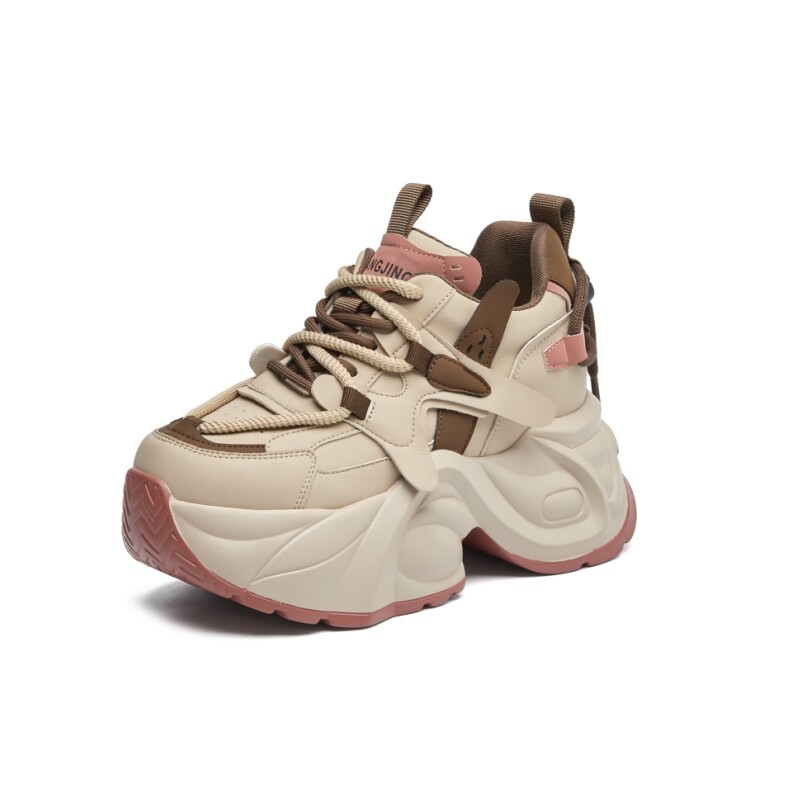 

Кроссовки NRDROFFICIAL Chunky Sneakers Women's Low-top, цвет Milk tea color and pile