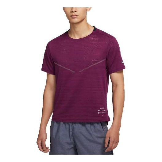 Футболка Men's Nike Casual Breathable Running Training Short Sleeve Wine Red T-Shirt, красный men s training short sleeved lightweight breathable quick drying clothes running training loose casual short sleeved t shirt men