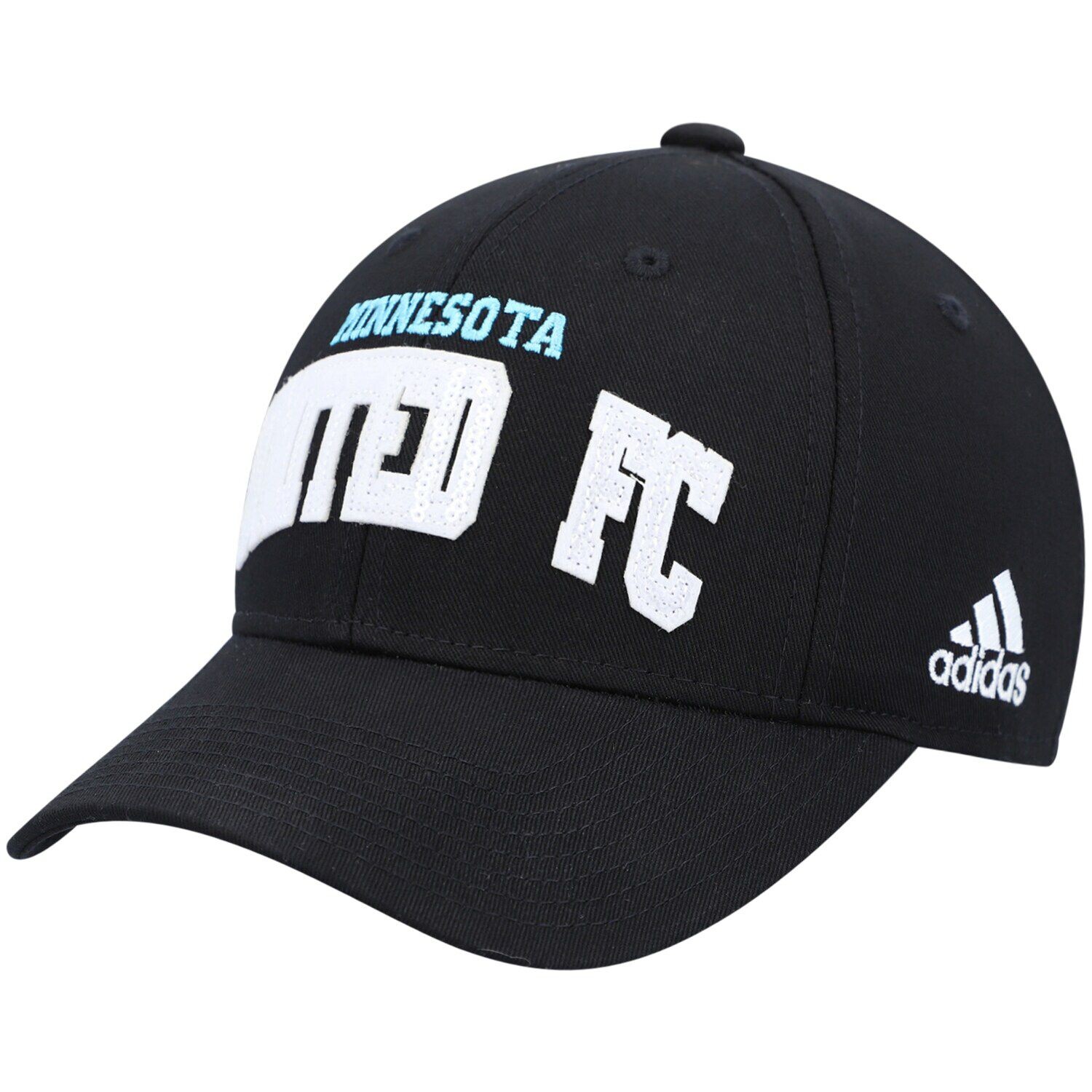 

Женская черная кепка adidas Minnesota United FC Wordmark Sparkle Snapback adidas