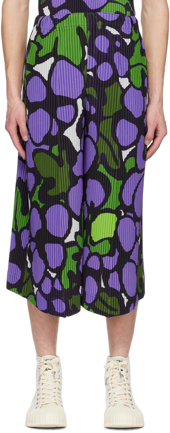 

Фиолетовые брюки с принтом HOMME PLISSe ISSEY MIYAKE, Фиолетовый