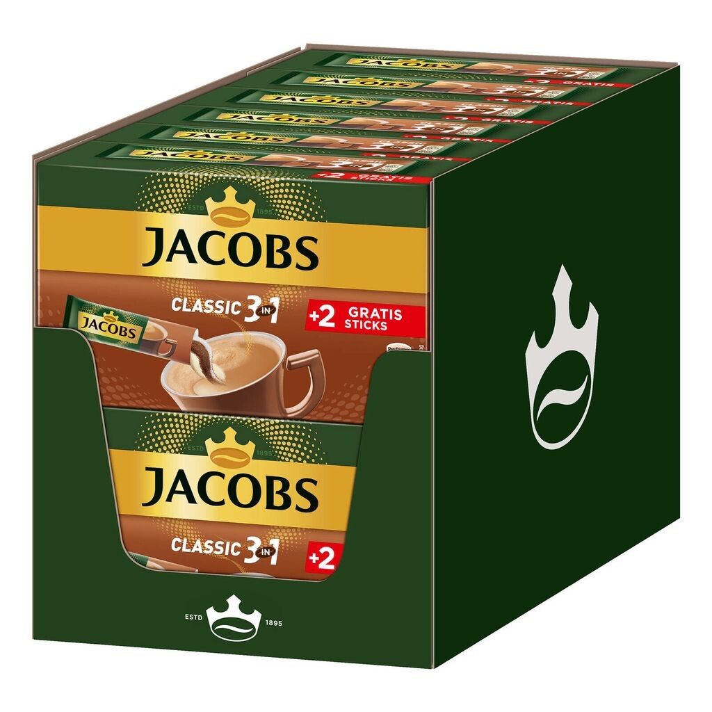

JACOBS Lösskaffee 3in1 Классический растворимый кофе 12 x 10+2 палочки растворимый кофе