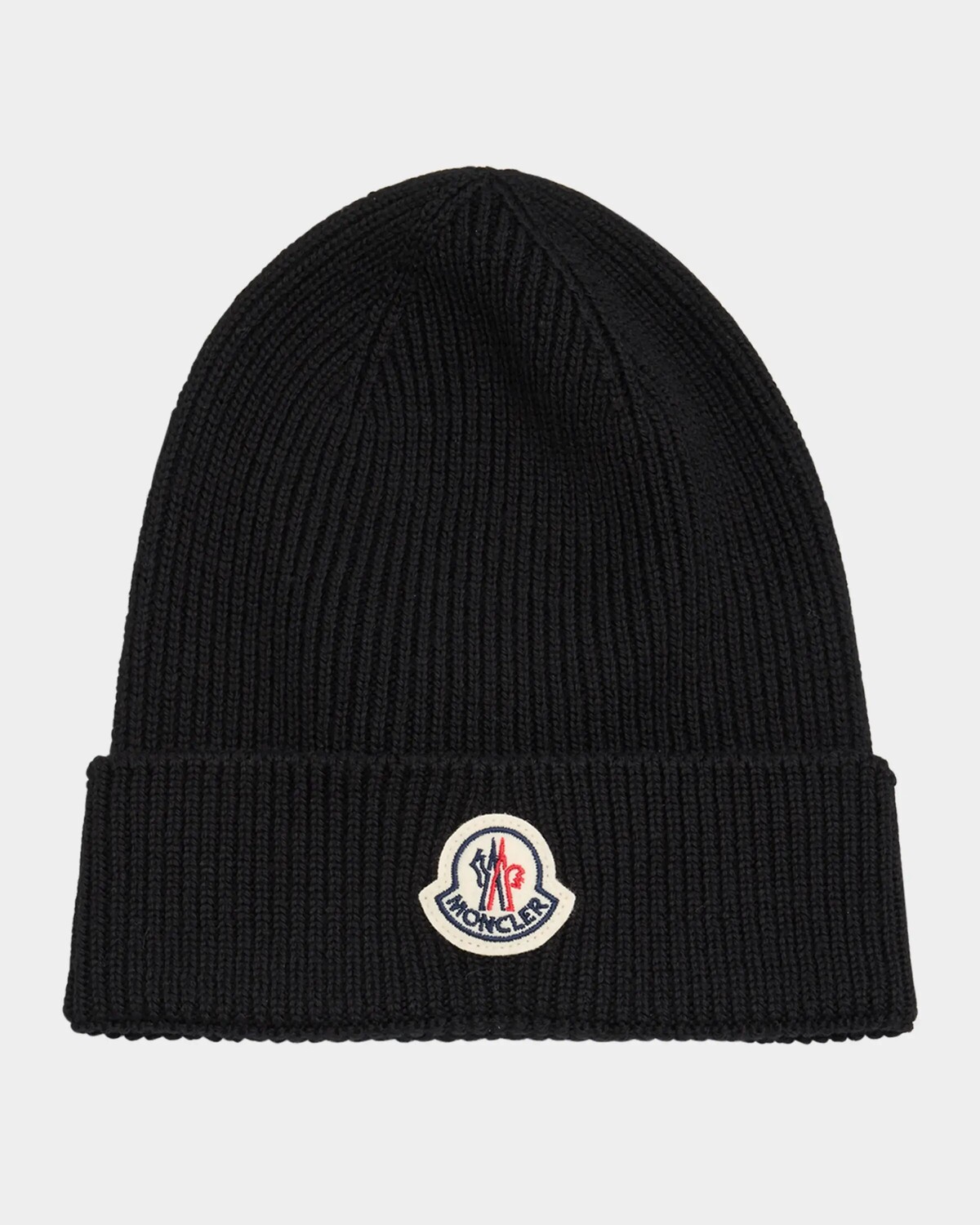 

Мужская шерстяная шапка-бини с логотипом Moncler, черный