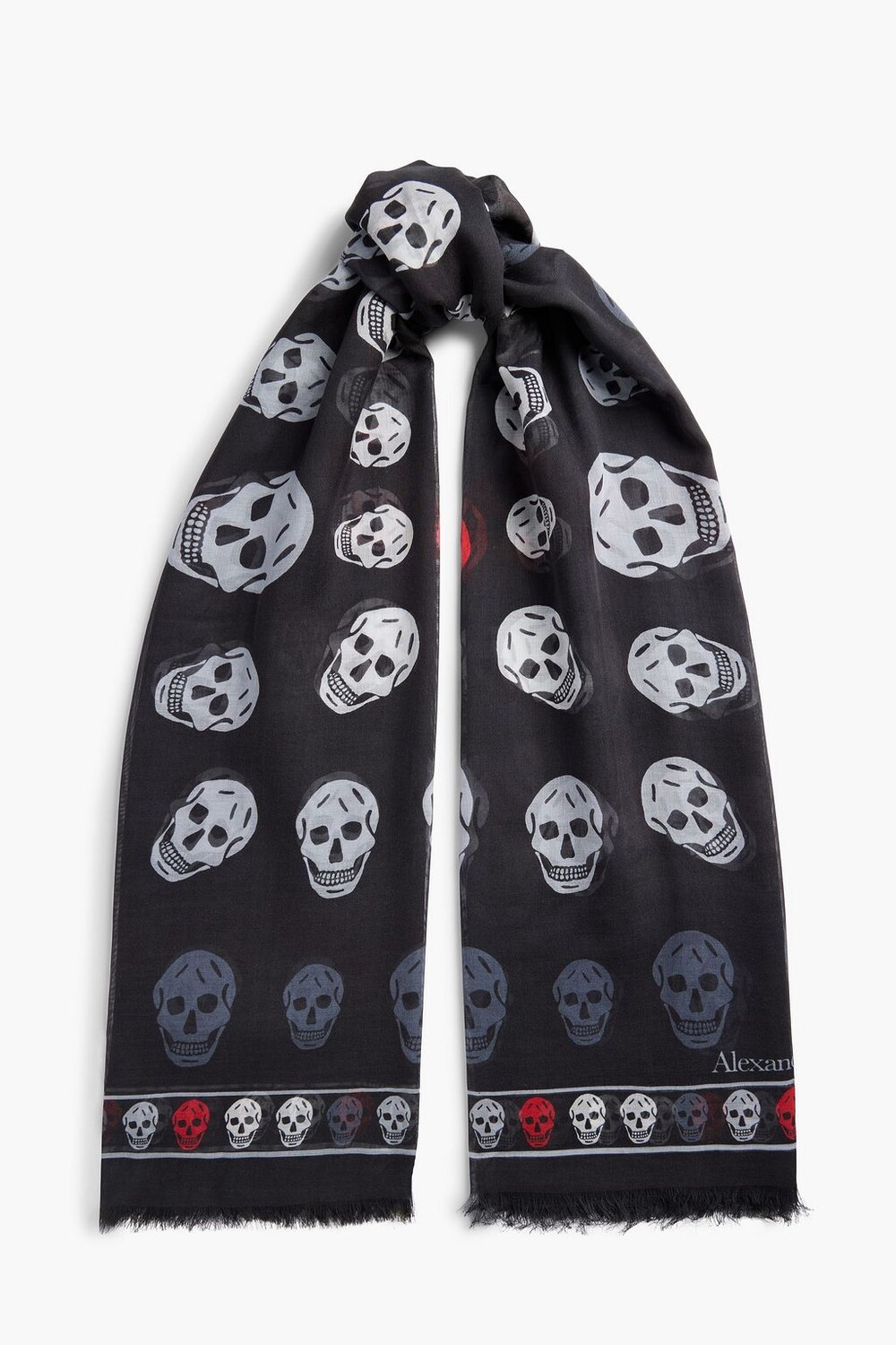 

Модальный шарф с принтом ALEXANDER MCQUEEN, черный