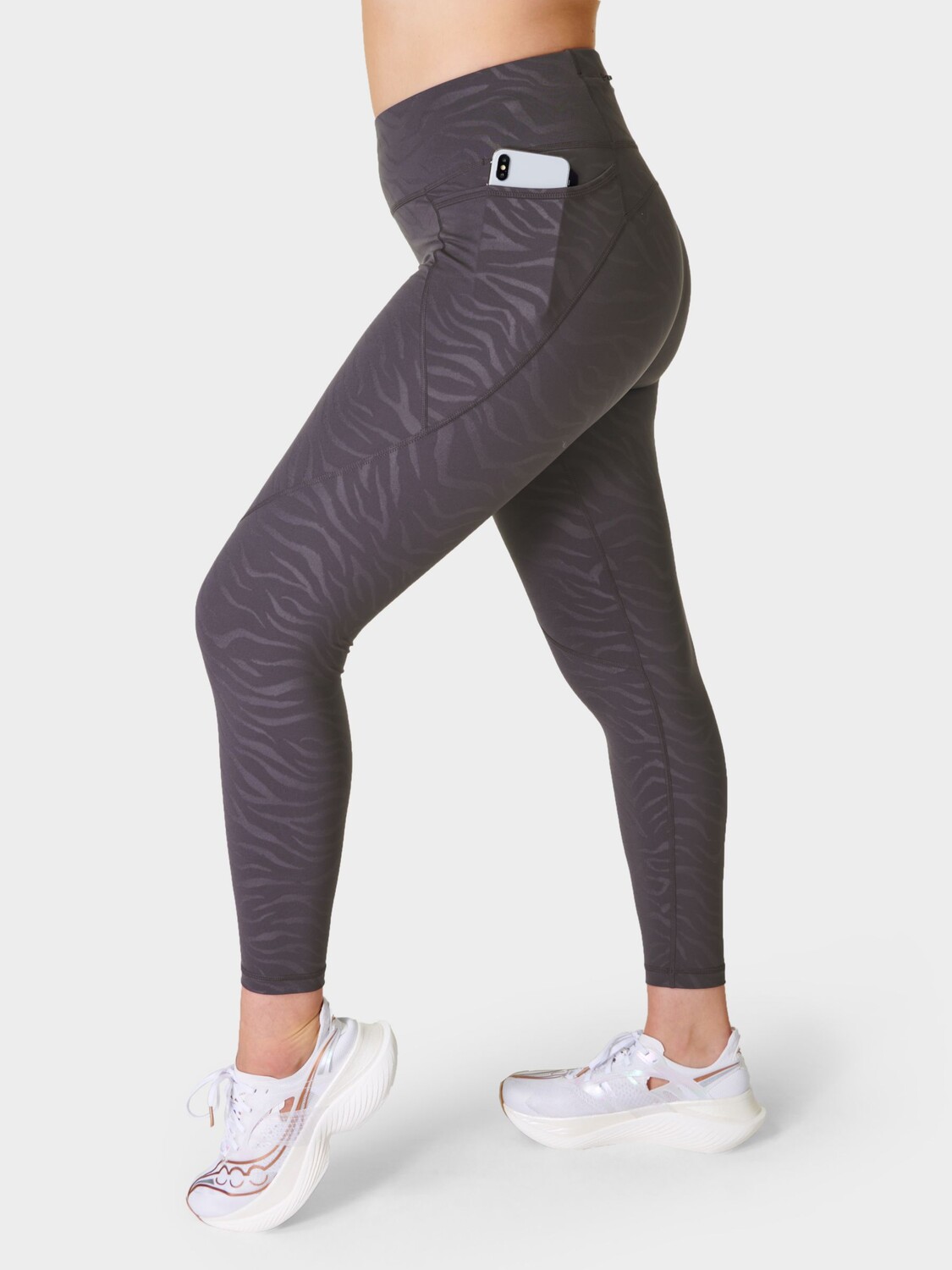 

Леггинсы для спортзала с тиснением Power 7/8 Sweaty Betty, городской серый тигр