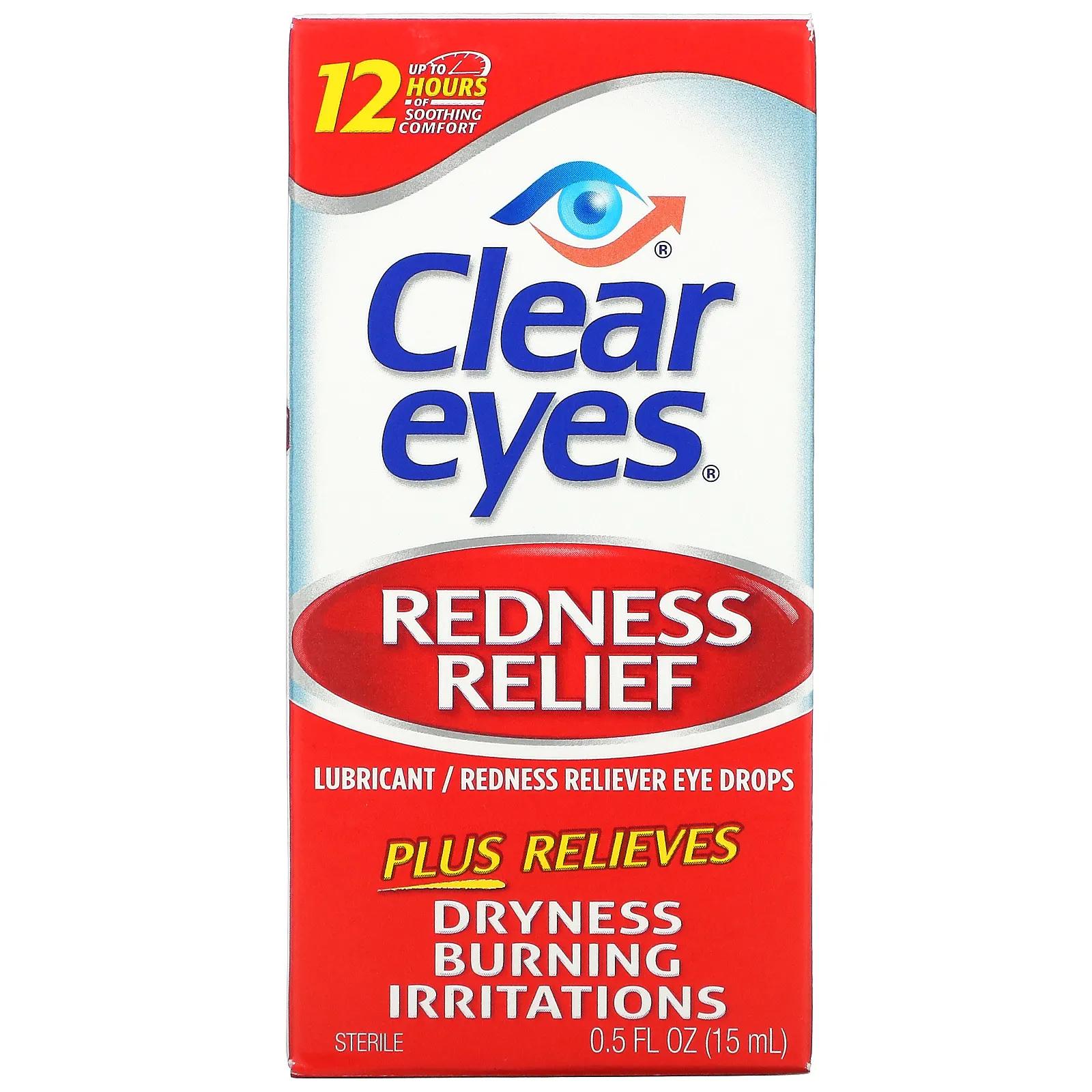 Clear Eyes Redness Relief Глазные капли смазывающее / снимающее покраснение 0,5 жидких унций (15 мл)
