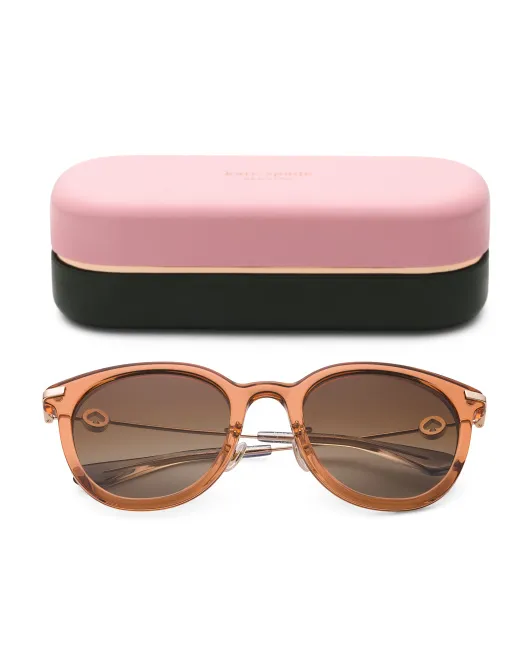 

Круглые металлические солнцезащитные очки 53 мм Kate Spade, оранжевый/золотой