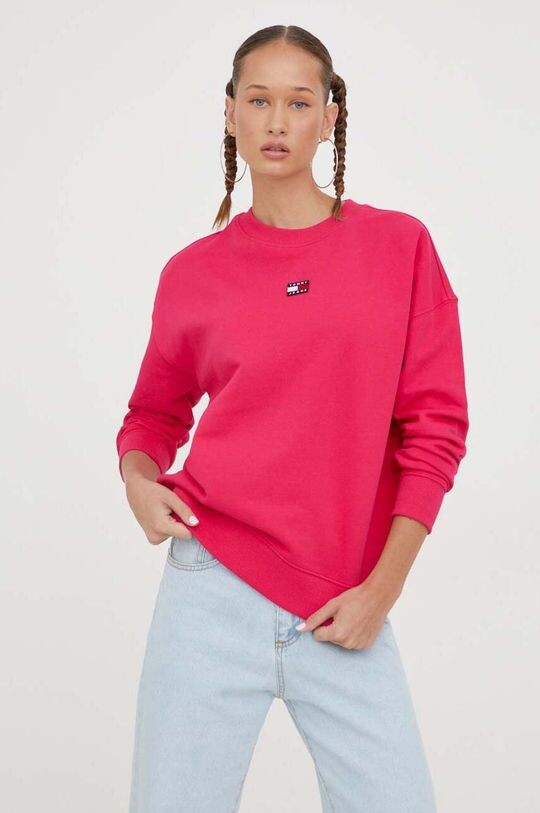 

Хлопковая толстовка Tommy Jeans, розовый