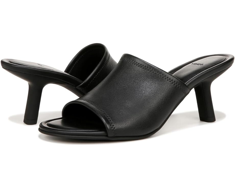 

Туфли Vince Joan Open Toe Heeled Mules, цвет Black Leather