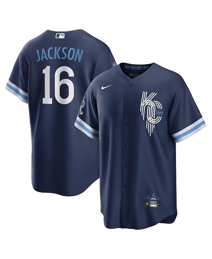 

Мужская темно-синяя футболка Bo Jackson Kansas City Royals City Connect Replica Player Nike, синий