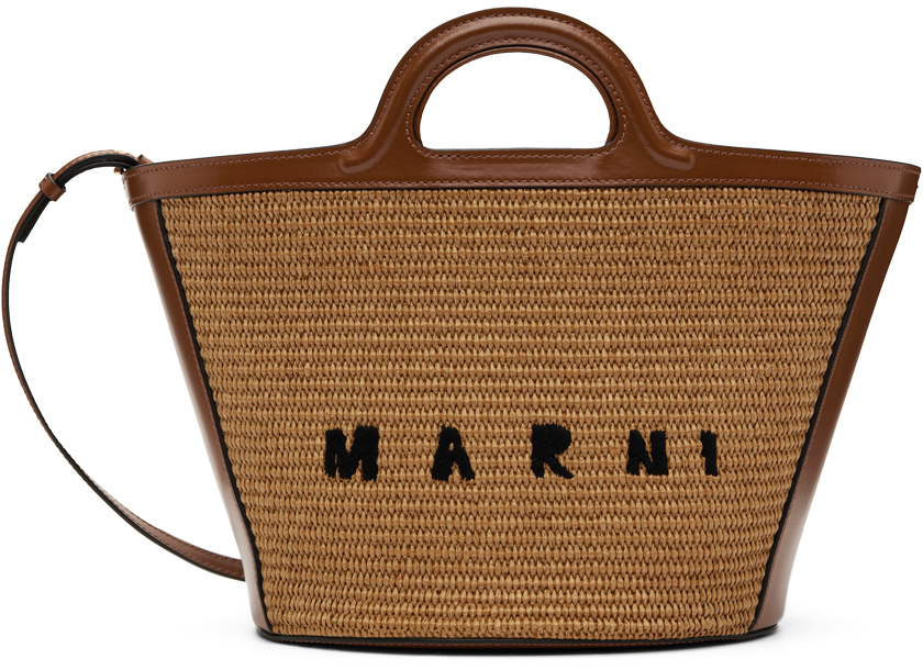 Маленькая сумка-тоут Tan Tropicalia Marni