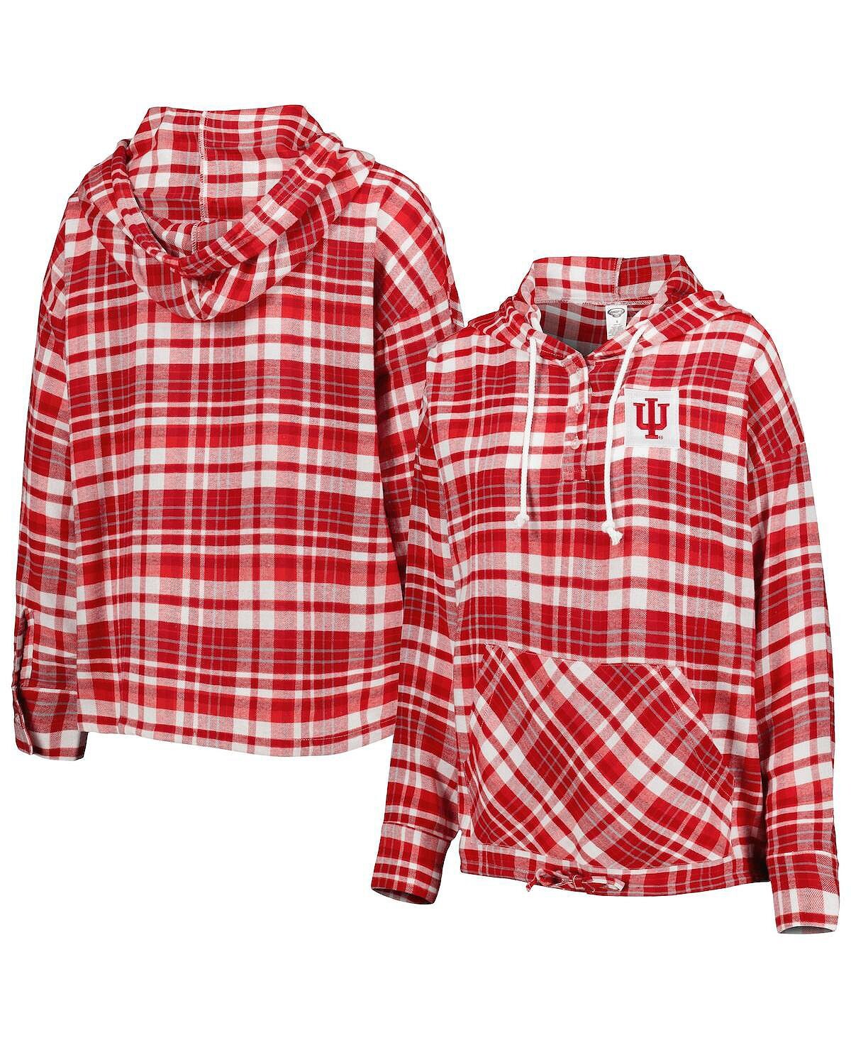 

Женский клетчатый пуловер с капюшоном Crimson Indiana Hoosiers Mainstay Concepts Sport