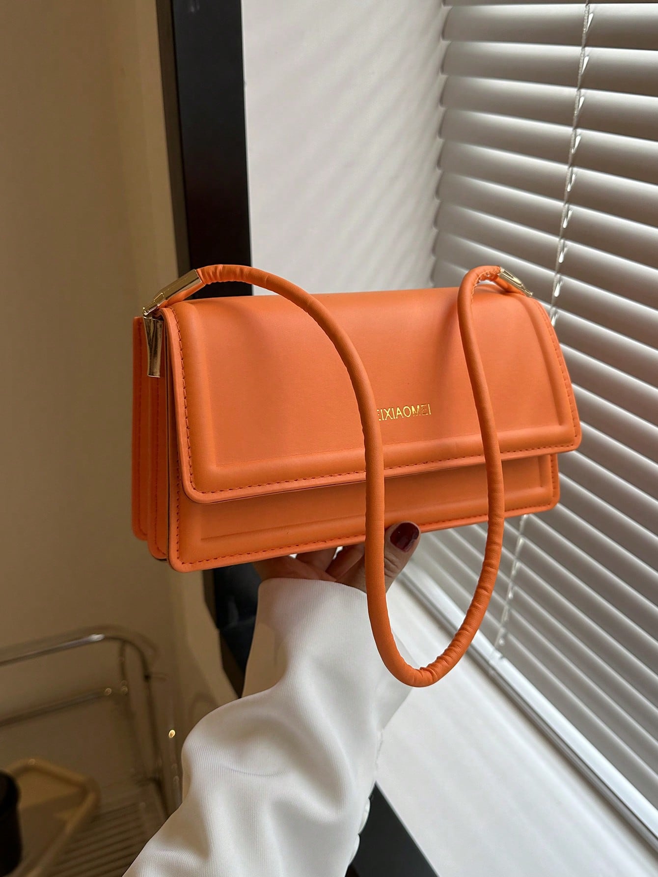 Модная однотонная винтажная простая и элегантная сумка на одно плечо, апельсин
