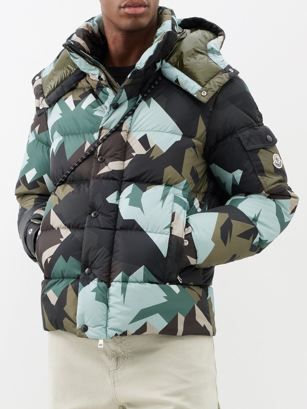 

Стеганый пуховик mosa с камуфляжным принтом Moncler, мультиколор