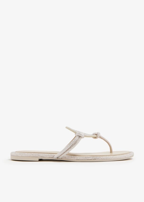 

Сандалии Tory Burch Miller Pavé Knotted, бежевый