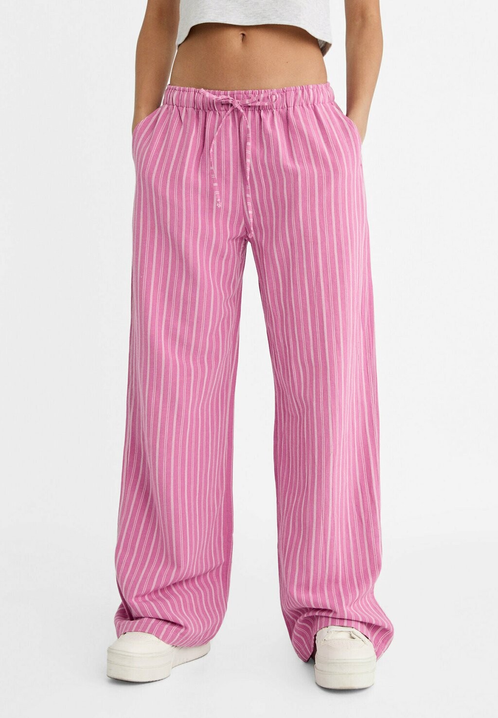 

Брюки Striped Stradivarius, фуксия