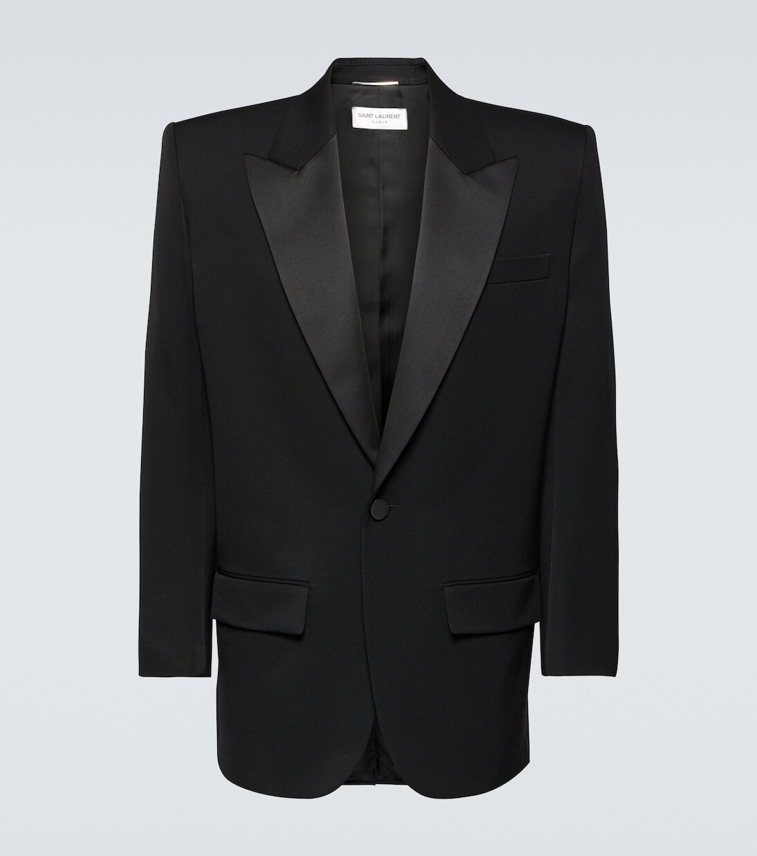 

Шерстяной пиджак-смокинг Saint Laurent, черный