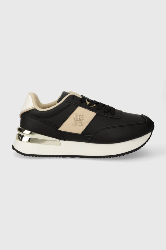 Кожаные кроссовки TH ELEVATED FEMININE RUNNER HW Tommy Hilfiger, черный кожаные кроссовки th elevated feminine runner hw tommy hilfiger бежевый