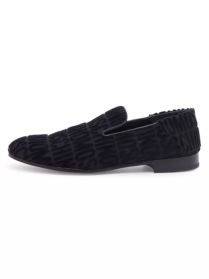 

Текстильные и кожаные лоферы M.Shoe с логотипом Moschino, черный