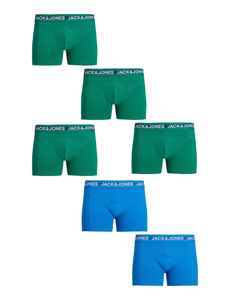 

Боксеры Jack & Jones 6 er Pack Unterhose SET Collor Design, цвет grün-blau