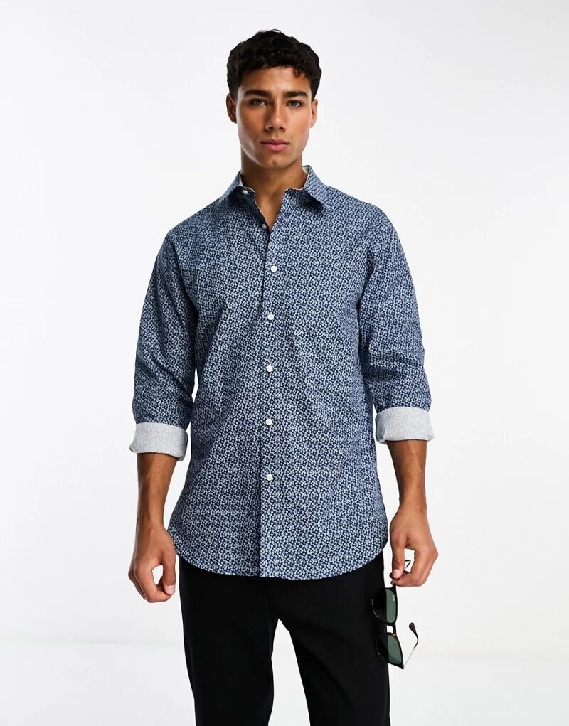 

Ben Sherman темно-синяя рубашка с цветочным принтом