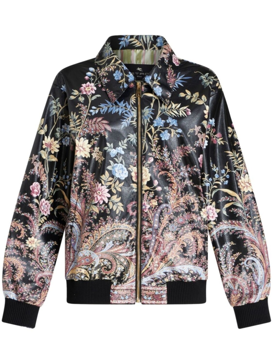 

ETRO бомбер с цветочным принтом, черный