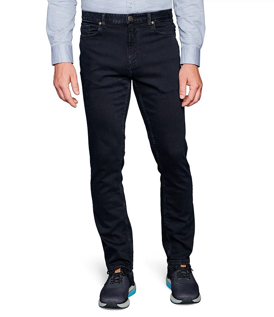 Черные эластичные джинсы прямого кроя Johnston & Murphy прямого кроя, черный