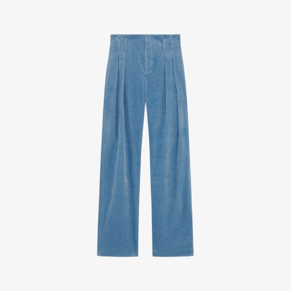 

Вельветовые хлопковые брюки прямого кроя Jake с высокой посадкой Iro, цвет blu01