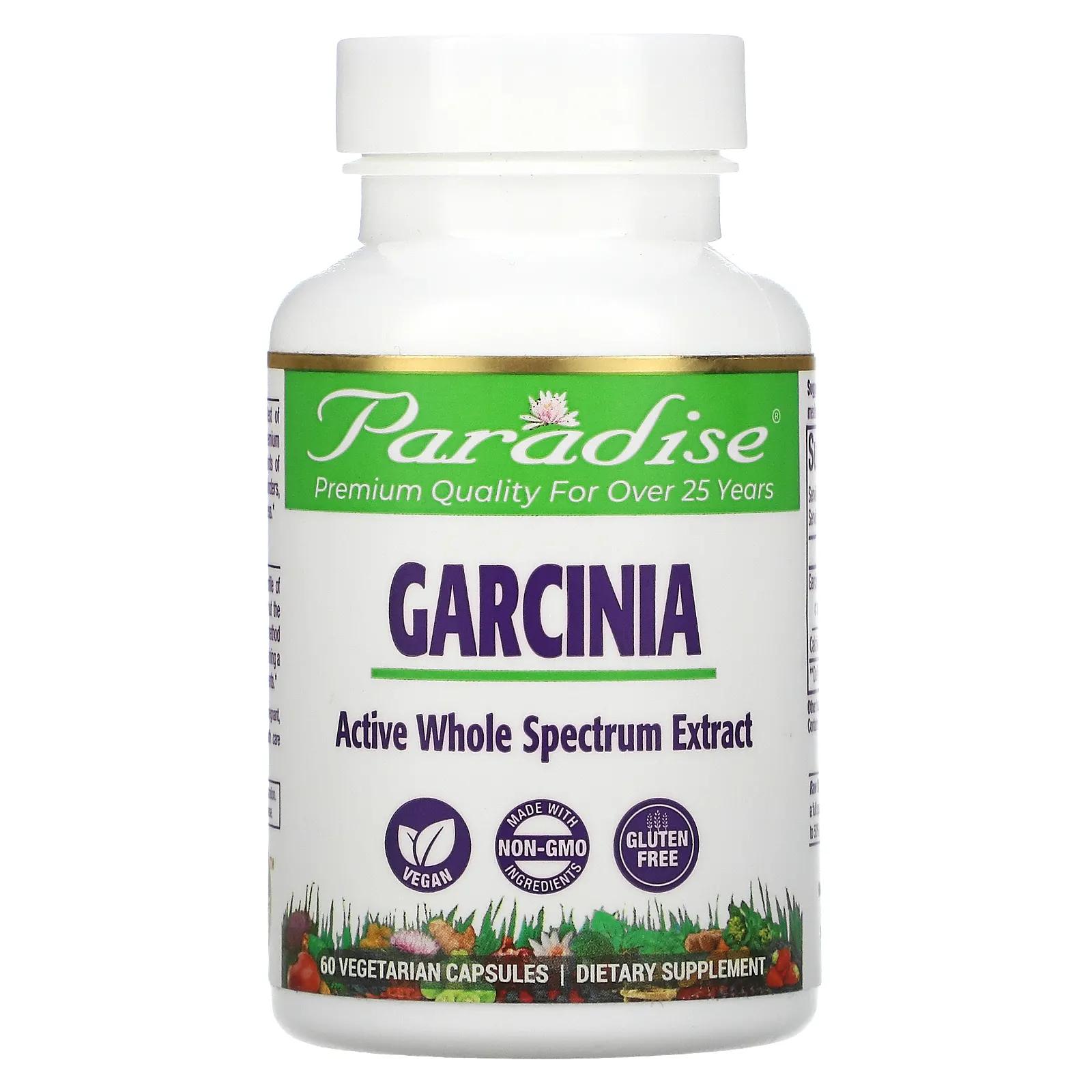 Paradise Herbs Garcinia Cambogia 60 Vegetarian Capsules laperva garcinia cambogia 1600 mg 90 veggie capsules