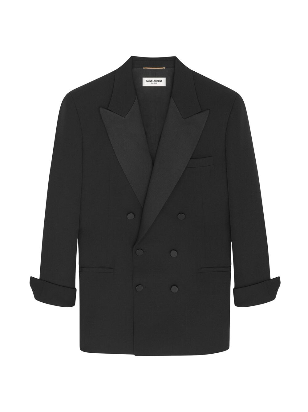 

Двубортный смокинг в цвете Grain De Poudre Saint Laurent, неро, Черный