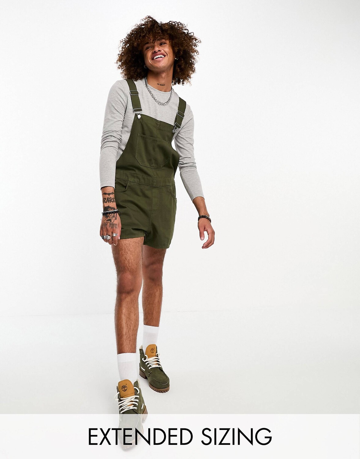 

Зеленый укороченный комбинезон ASOS DESIGN