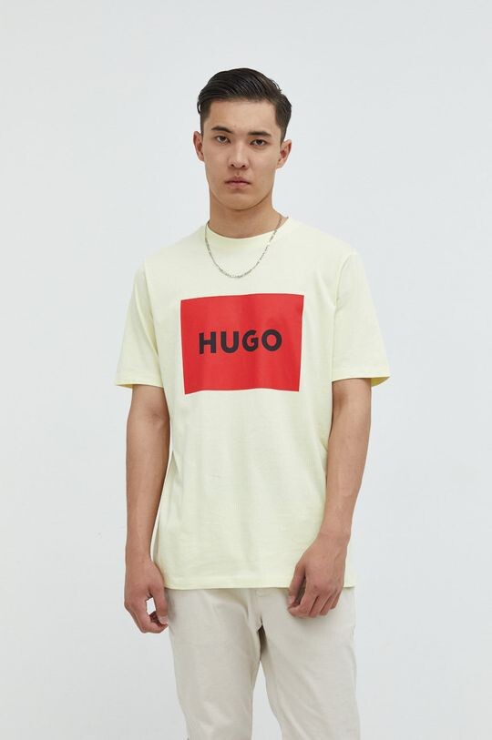 

Хлопковая футболка HUGO Hugo, желтый