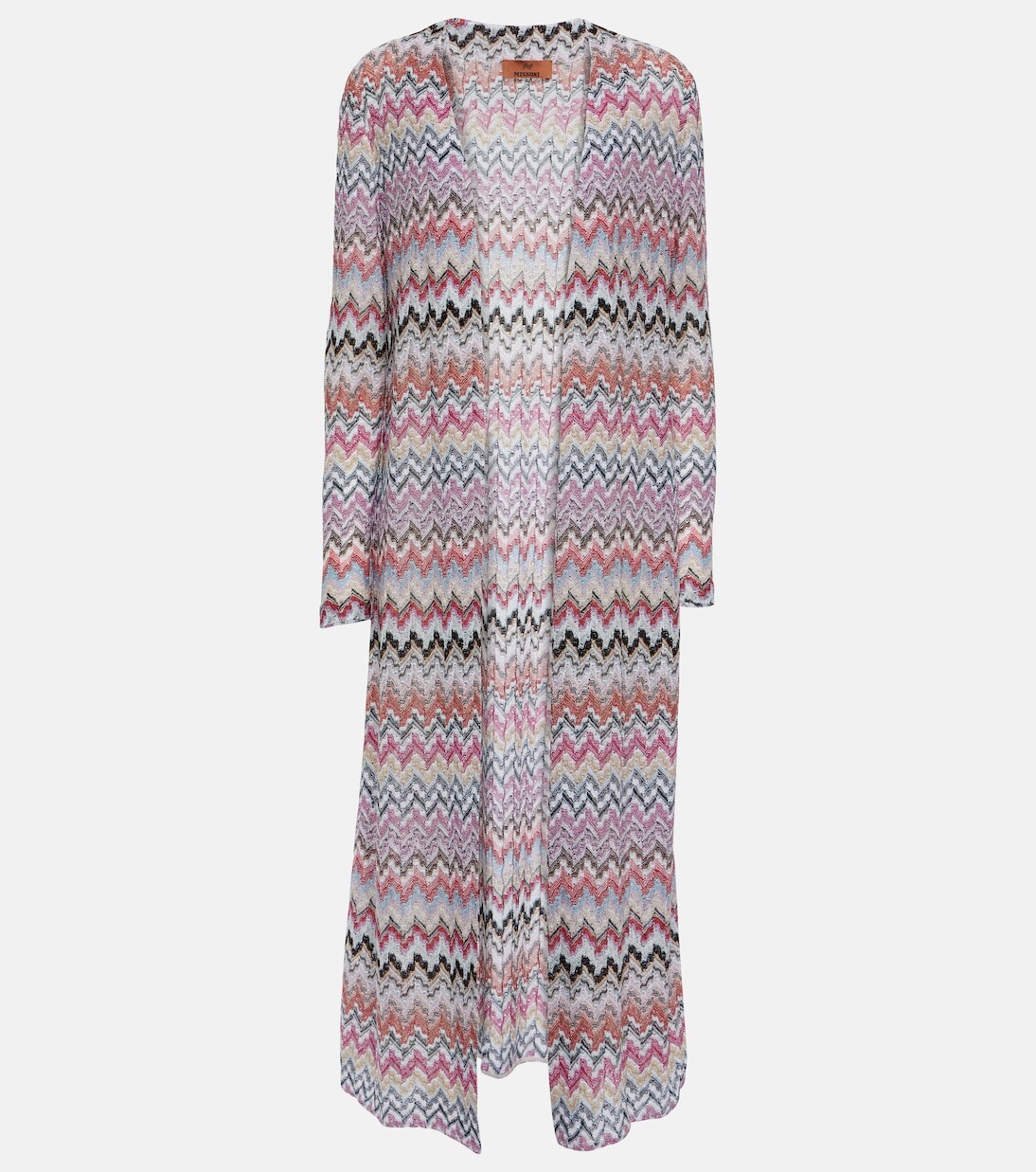 

Кардиган металлизированной вязки с зигзагом Missoni, белый