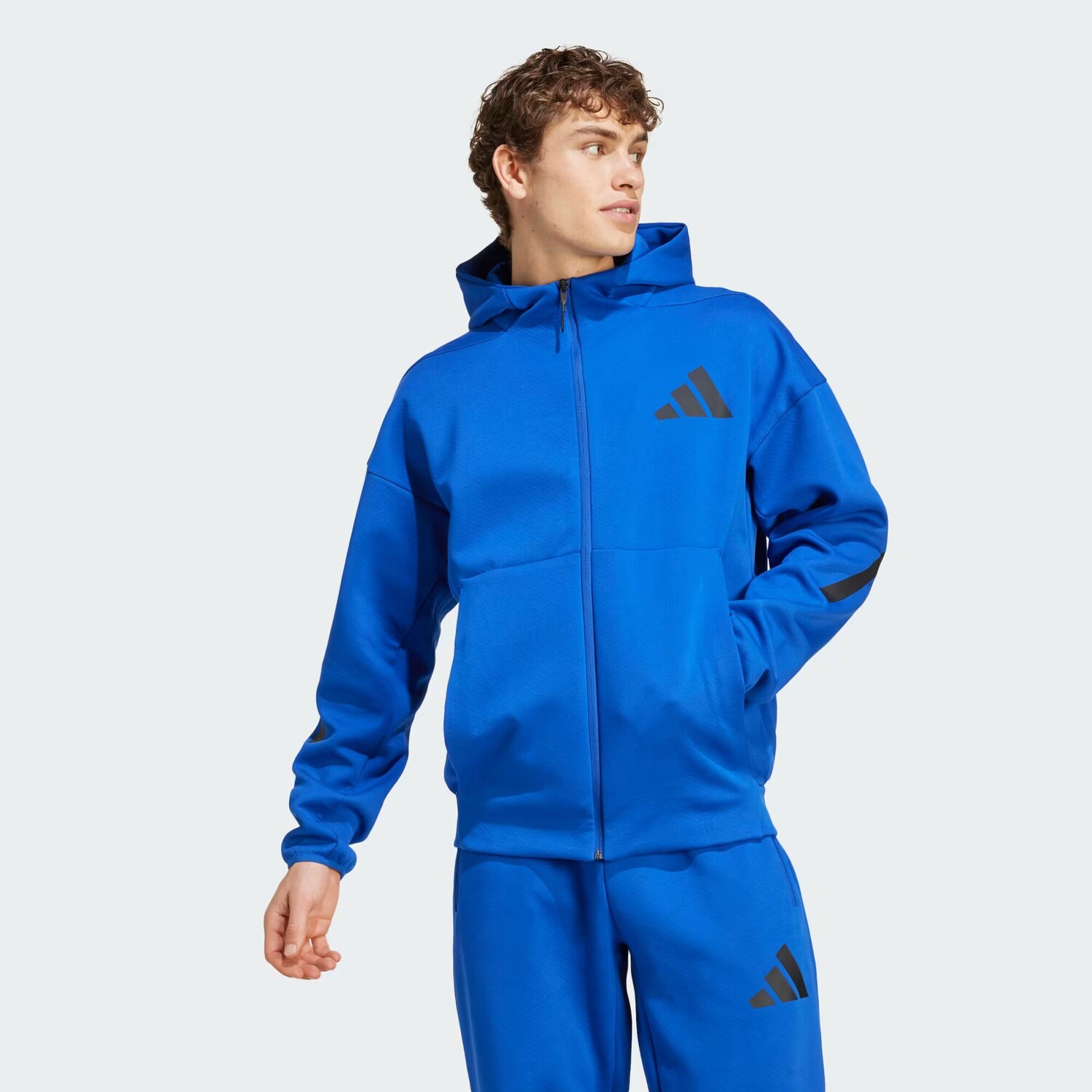 

Z.N.E. Спортивная куртка с капюшоном и молнией во всю длину Adidas, цвет Royal Blue