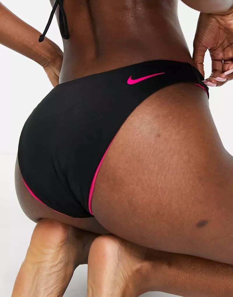 

Двусторонние плавки бикини черного и розового цветов с колор-блоками Nike