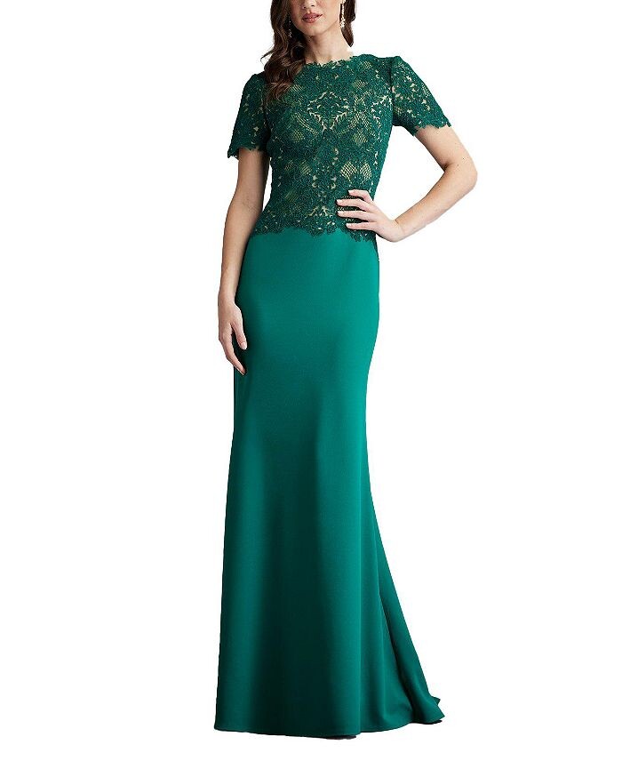 

Платье с лифом и вышивкой Tadashi Shoji Mitra, зеленый