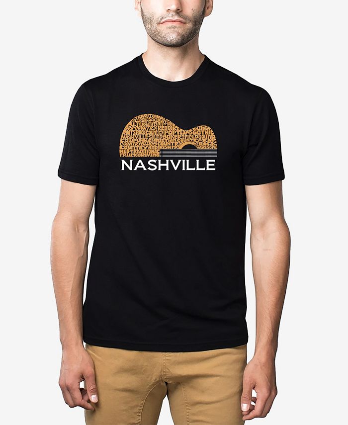 цена Мужская футболка Nashville Guitar Premium Blend Word Art LA Pop Art, черный