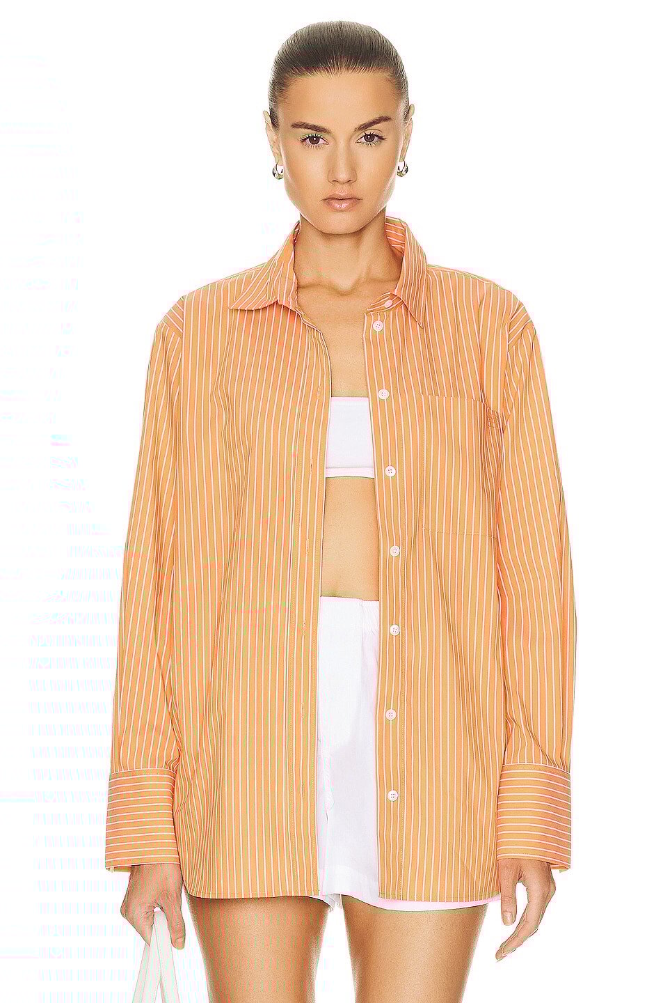 

Рубашка Frame The Oversized, цвет Bright Tangerine