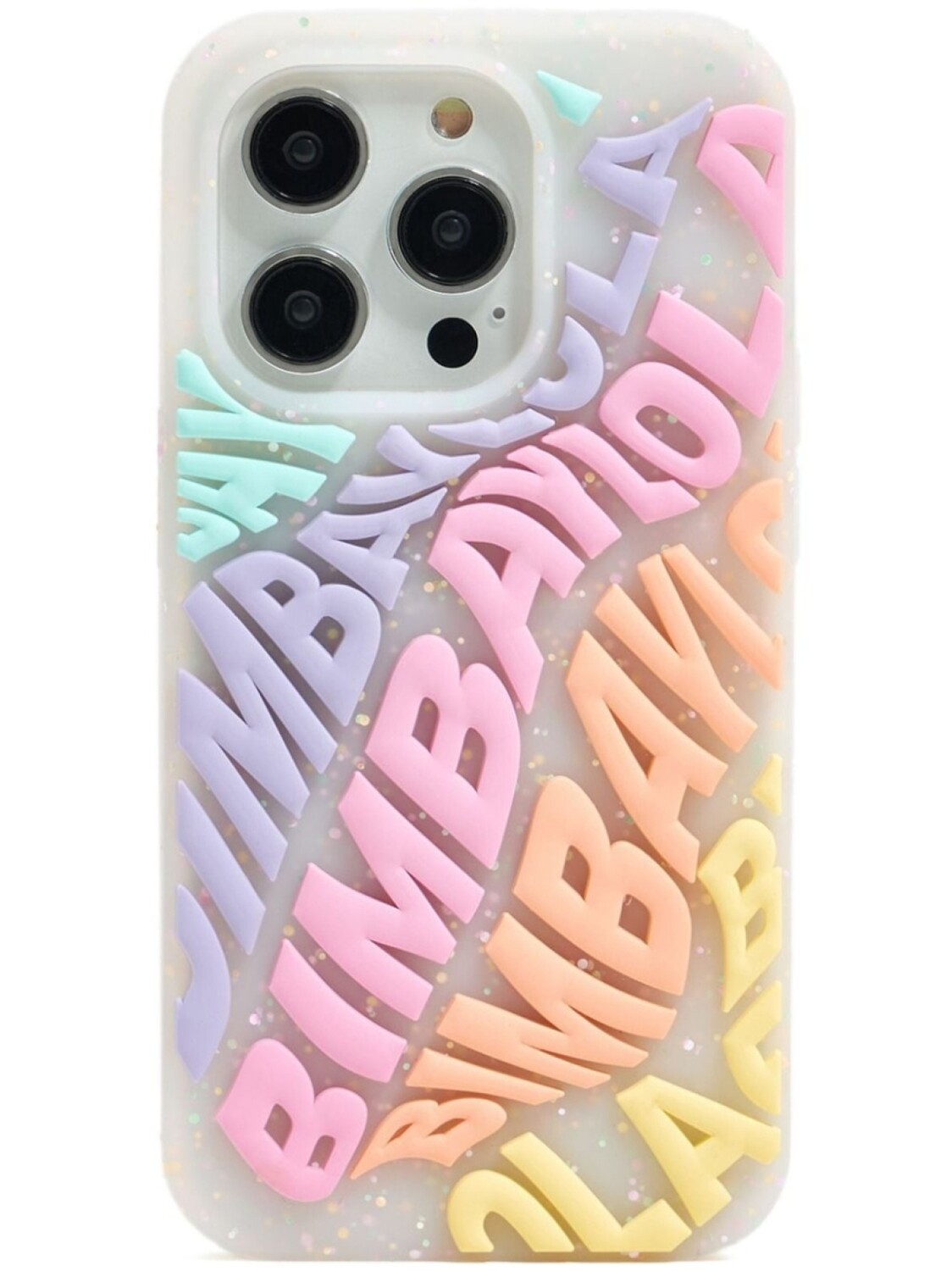 

Bimba y Lola чехол для iPhone 14 Pro с тисненым логотипом, белый