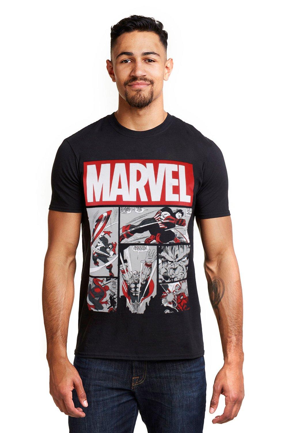 Хлопковая футболка «Герои комиксов» Marvel, черный