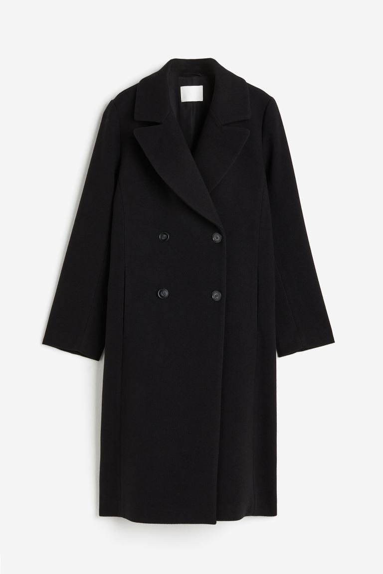 цена Пальто H&M Double-breasted, черный