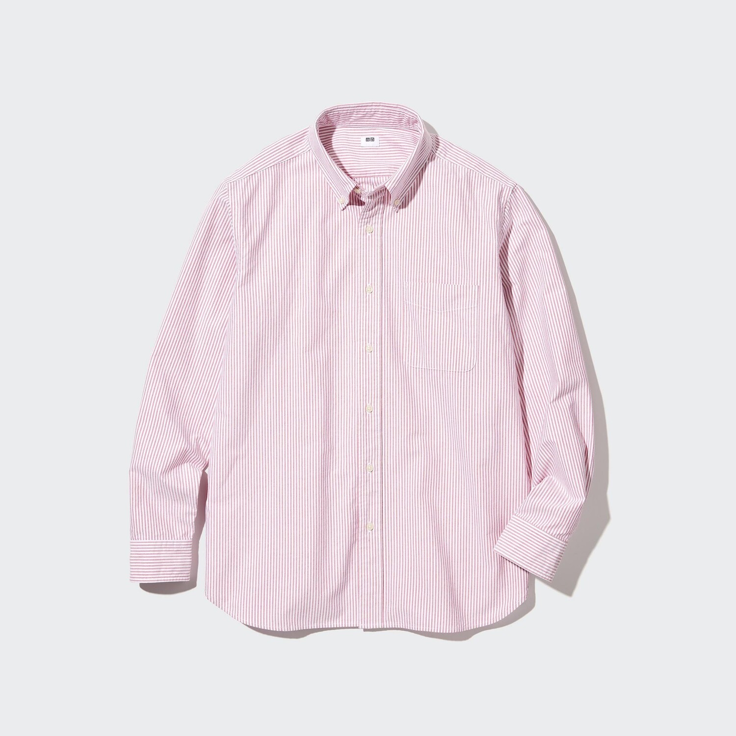 

Рубашка UNIQLO Oxford в полоску стандартного кроя, красный