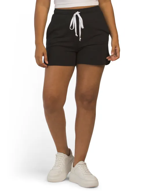 

Шорты из французской махровой ткани Three Dots, черный